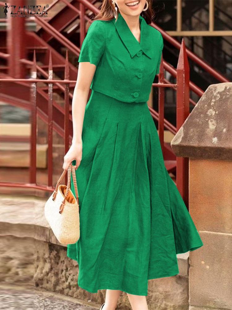 Vintage Women'S Formal Wear - ZANZEA 여성 두 조각 세트 2024