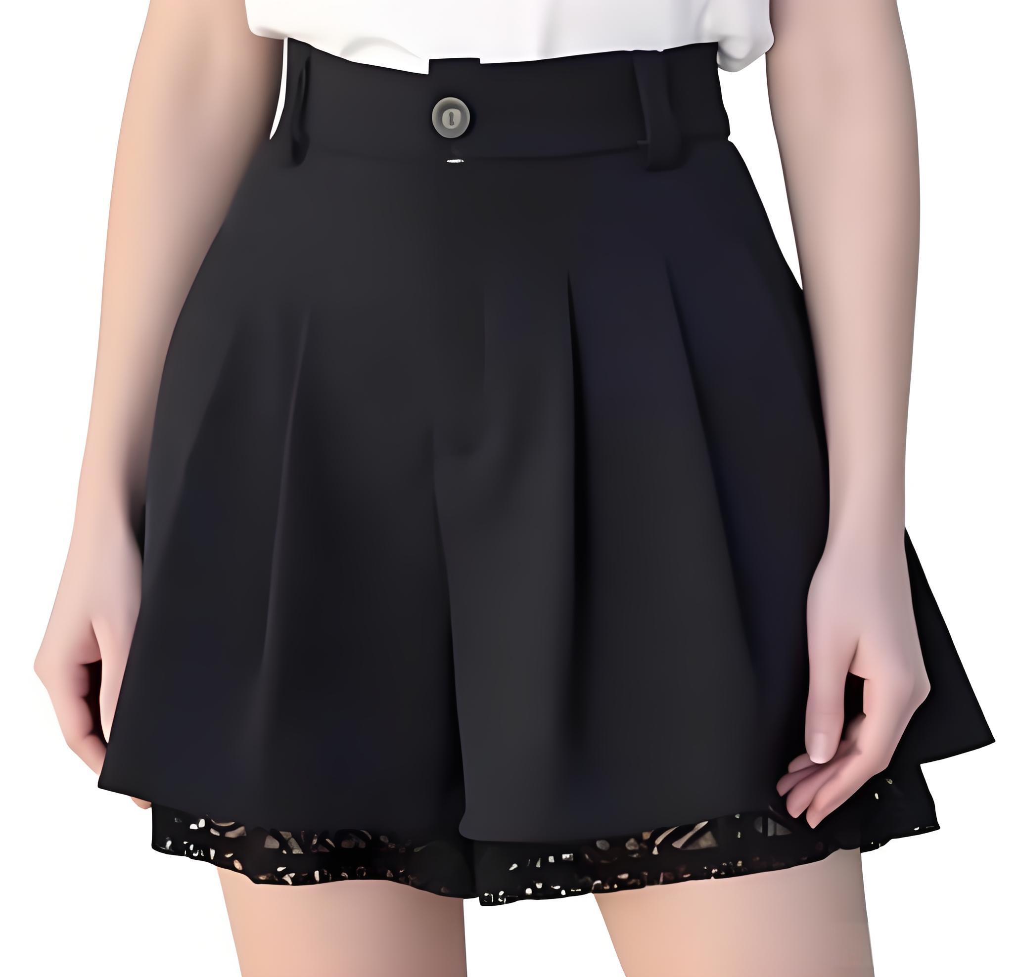 Women Formal Wear Trousers - 여성 하이웨이스트 테일러드 트라우저 큘롯 플리츠