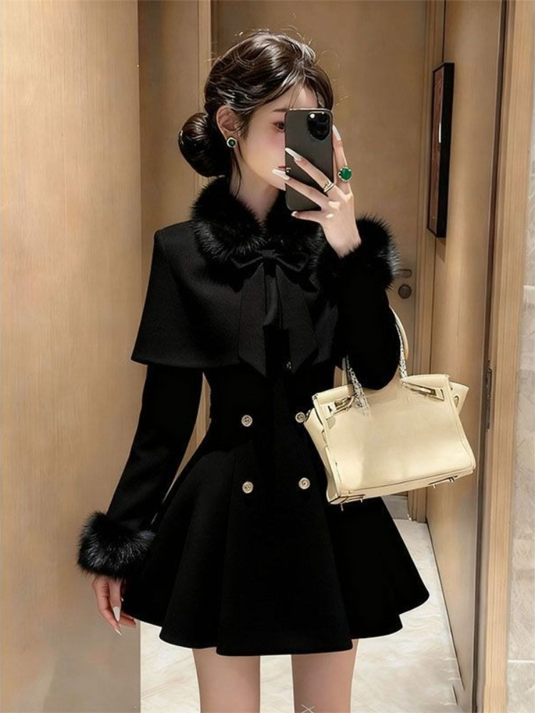 Vintage Women'S Formal Wear - 프렌치 엘레강트 빈티지 울 2피스 세트