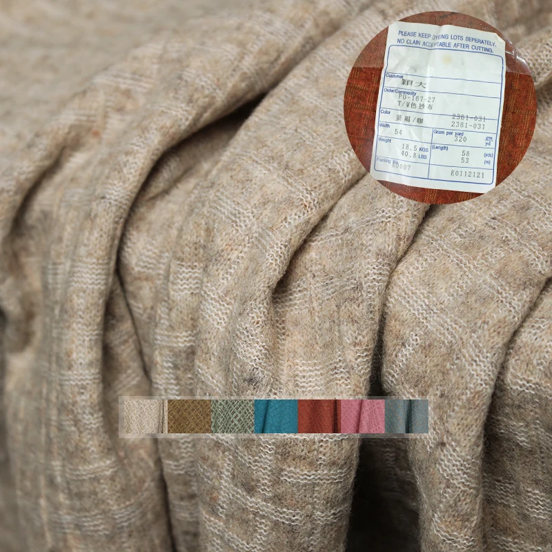 Tailored Coat Wool - Redraspberry 일본 격자 무늬 뜨개질 100%