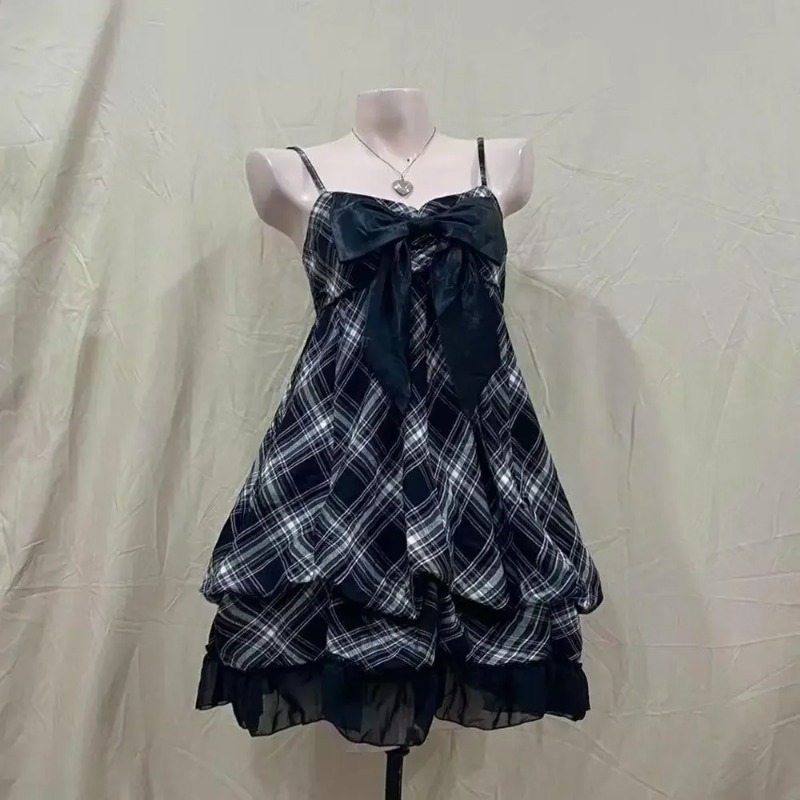 Vintage Women'S Formal Wear - 카와이 일본 로리타 투피스 세트 여성
