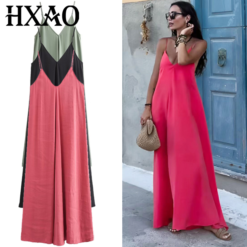 Women'S Green Formal Wear - HXAO 2025 여성 드레스 슬립 롱