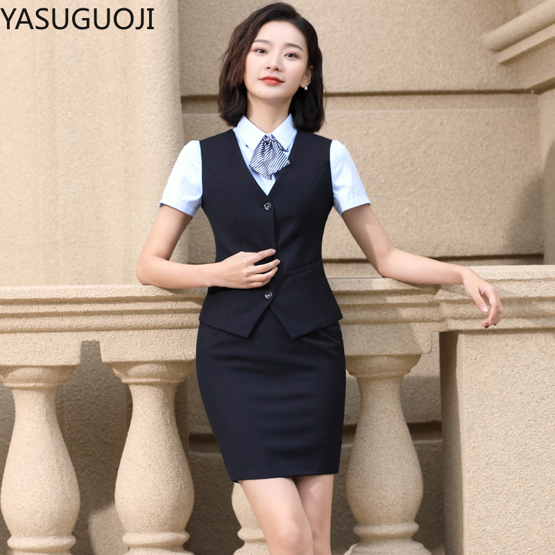 Women Formal Wear For Plus Size - YASUGUOJI 우아한 패션 여성 조끼 작업복,