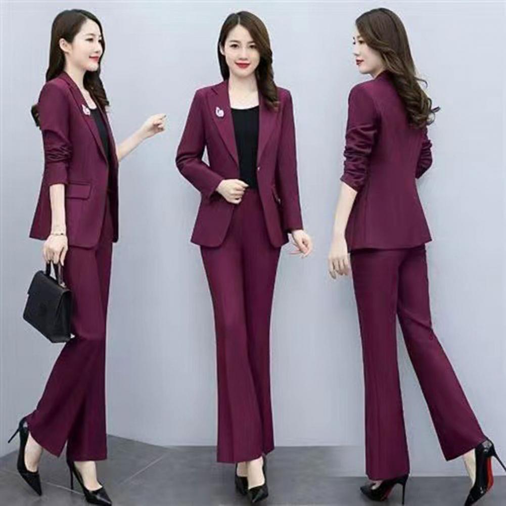 Women Formal Wear Trousers - 2피스/세트 여성 정장 코트 팬츠 세트