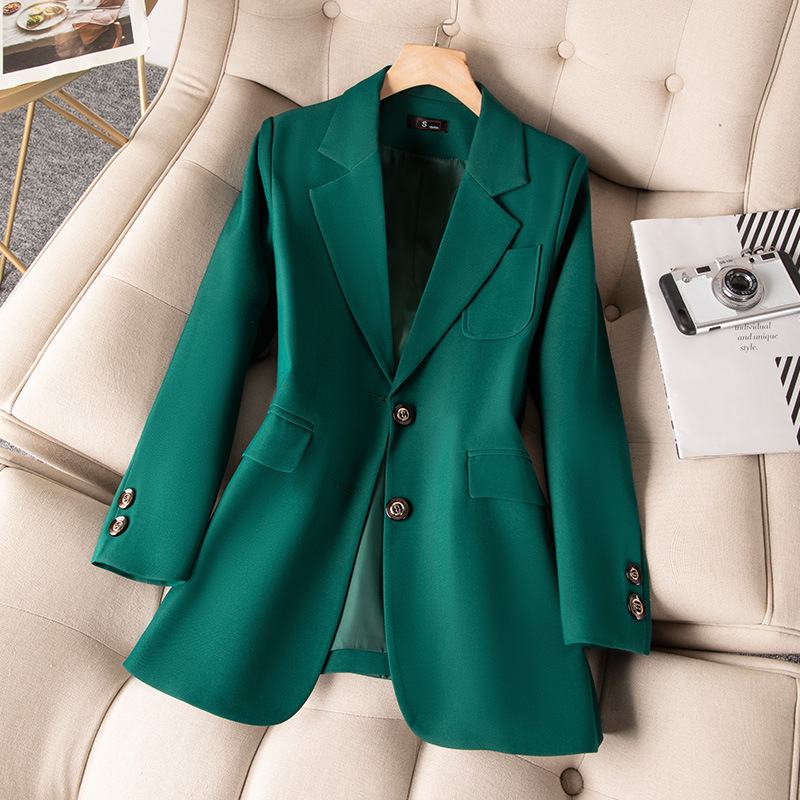 Women'S Green Formal Wear - 여성용 정장 블레이저 코트, 긴 소매
