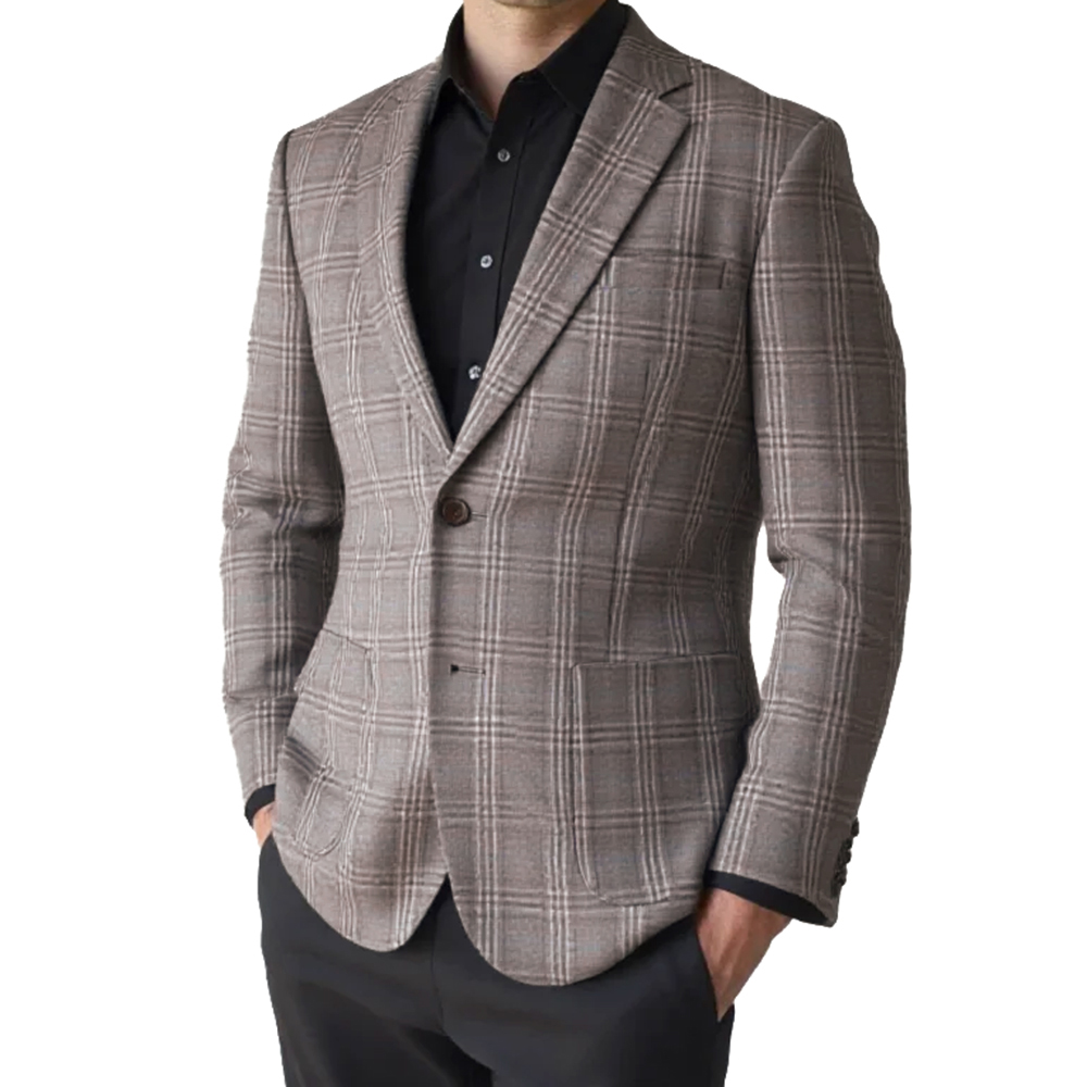 2026 패션 남성 재킷 브라운 그레이 체크 블레이저  - Tailored Coat Wool 리뷰 및 가격