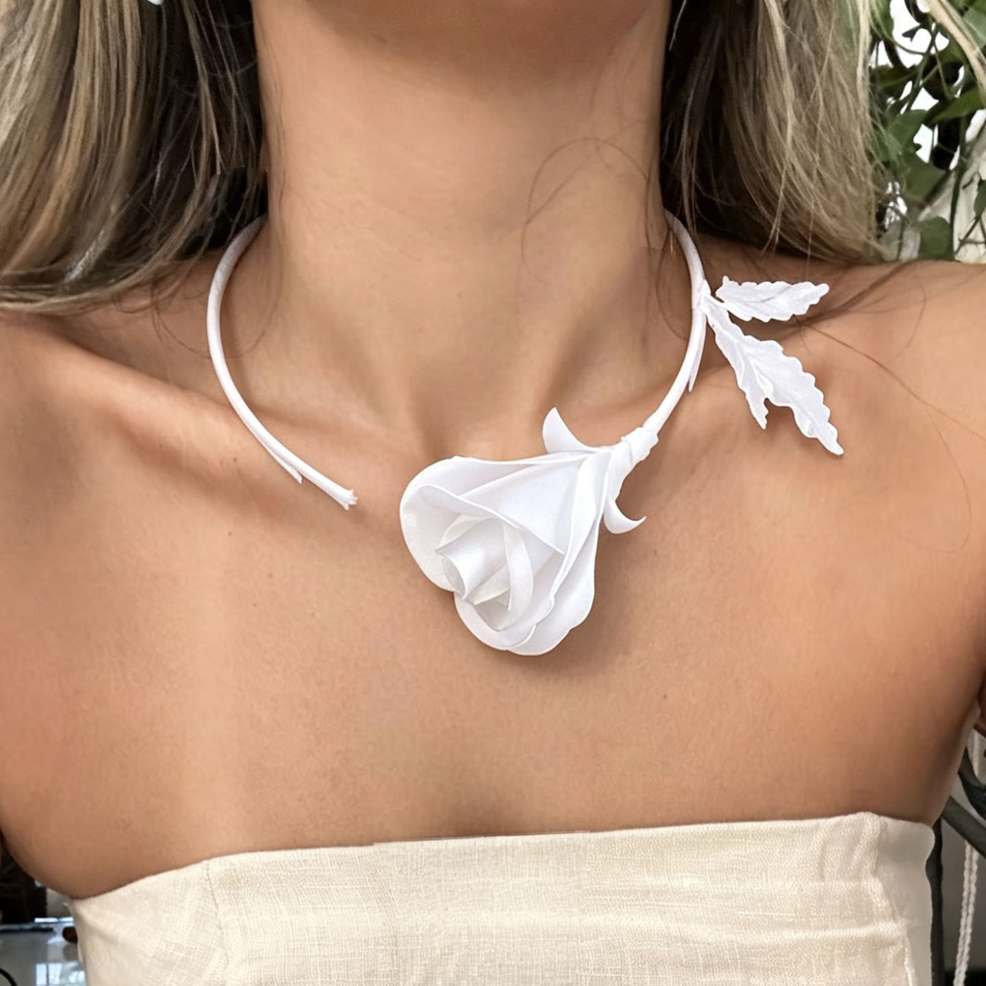 패션 주얼리 수제 화이트 블랙 로즈 꽃 목걸이 여성 여 - Women'S Formal Wear Accessories 리뷰 및 가격
