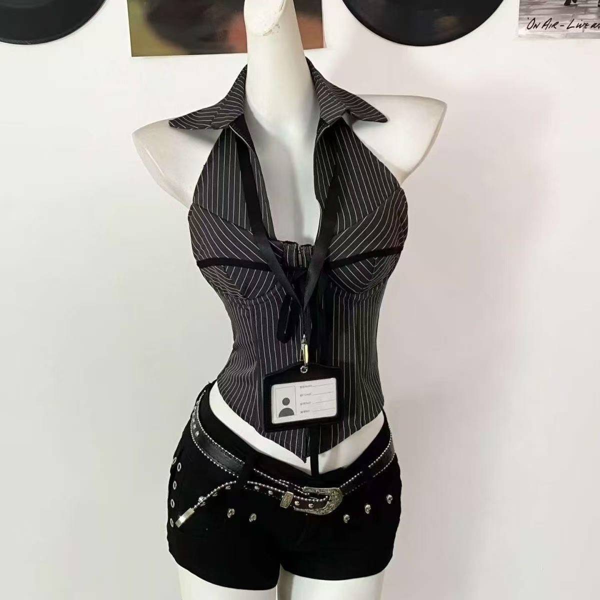 아메리칸 스타일 Y2K 빈티지 쇼츠 세트 여성용 슬림  - Vintage Women'S Formal Wear 리뷰 및 가격