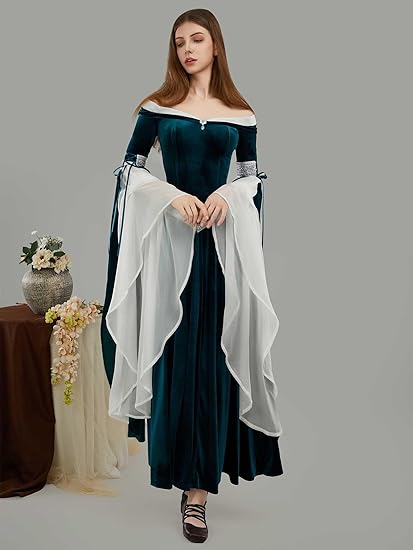 DAIZBELLA 여성 중세 르네상스 의상 엘프 스타일 - Women'S Green Formal Wear 리뷰 및 가격