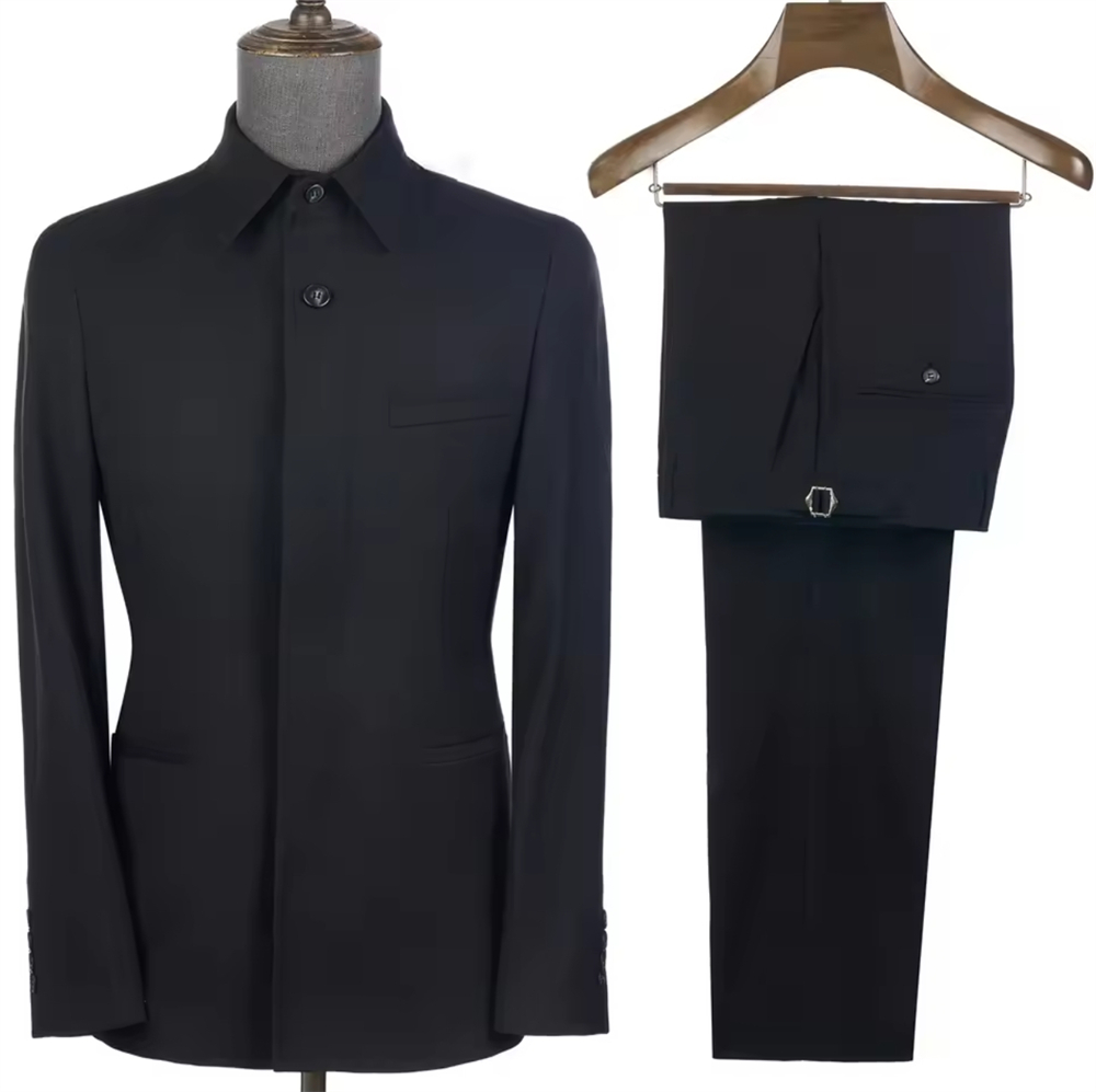 맞춤형 남성용 사파리 수트 2피스 캐주얼 스퀘어 칼라  - Tailored Coat Wool 리뷰 및 가격