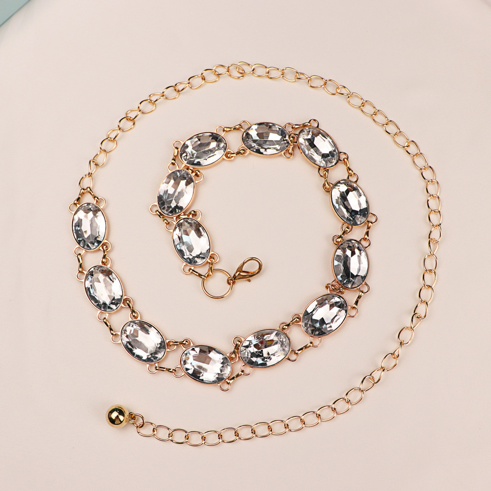 세련된 라인스톤 허리 체인 여성용 골드 메탈 벨트 드레 - Women'S Formal Wear Accessories 리뷰 및 가격