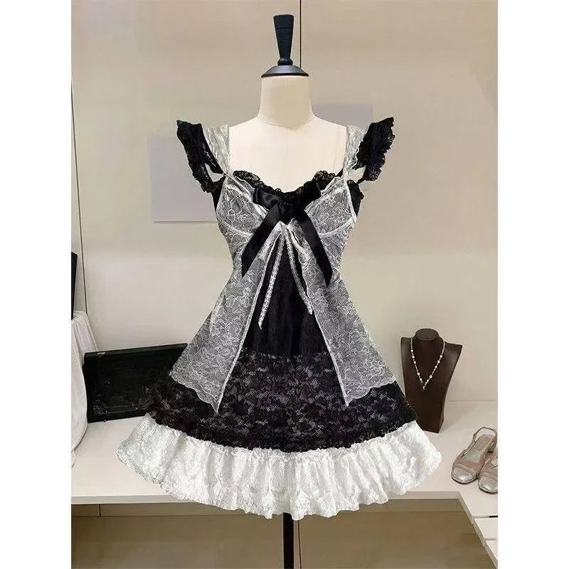 카와이 일본 로리타 투피스 세트 여성 빈티지 민소매 스 - Vintage Women'S Formal Wear 리뷰 및 가격