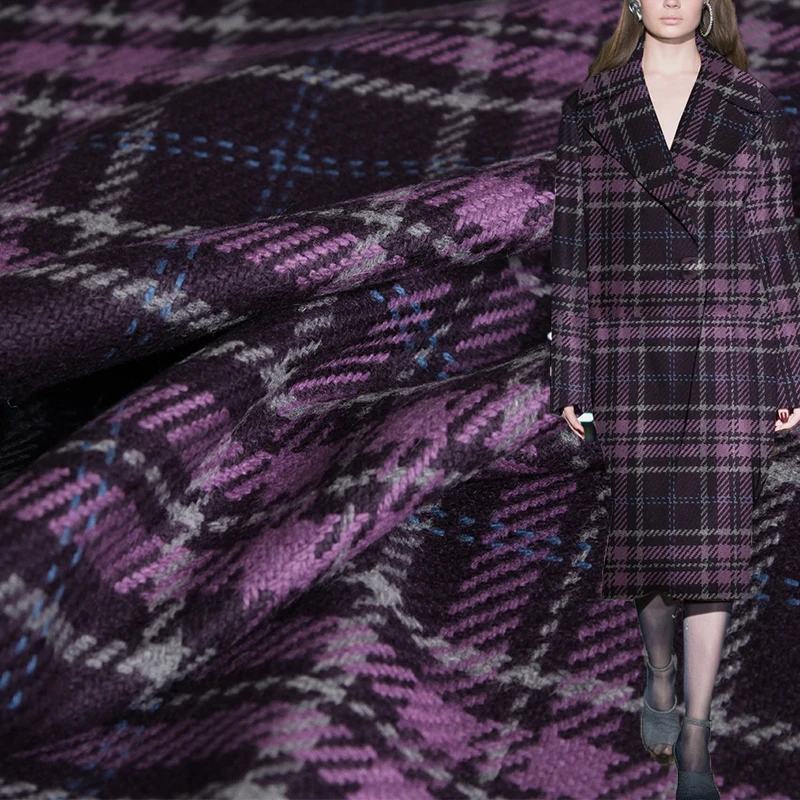 Redraspberry 보라색 격자 무늬 트위드 울 의 - Tailored Coat Wool 리뷰 및 가격