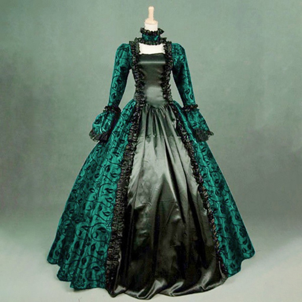여성 빈티지 절묘한 드레스 고딕 레트로 꽃 프린트 볼  - Vintage Women'S Formal Wear 리뷰 및 가격