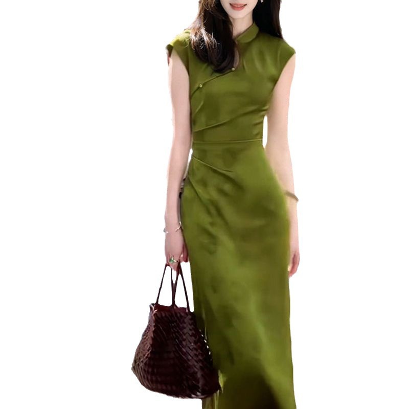 2024 새로운 녹색 중국 스타일 Cheongsam 빈 - Women'S Green Formal Wear 리뷰 및 가격