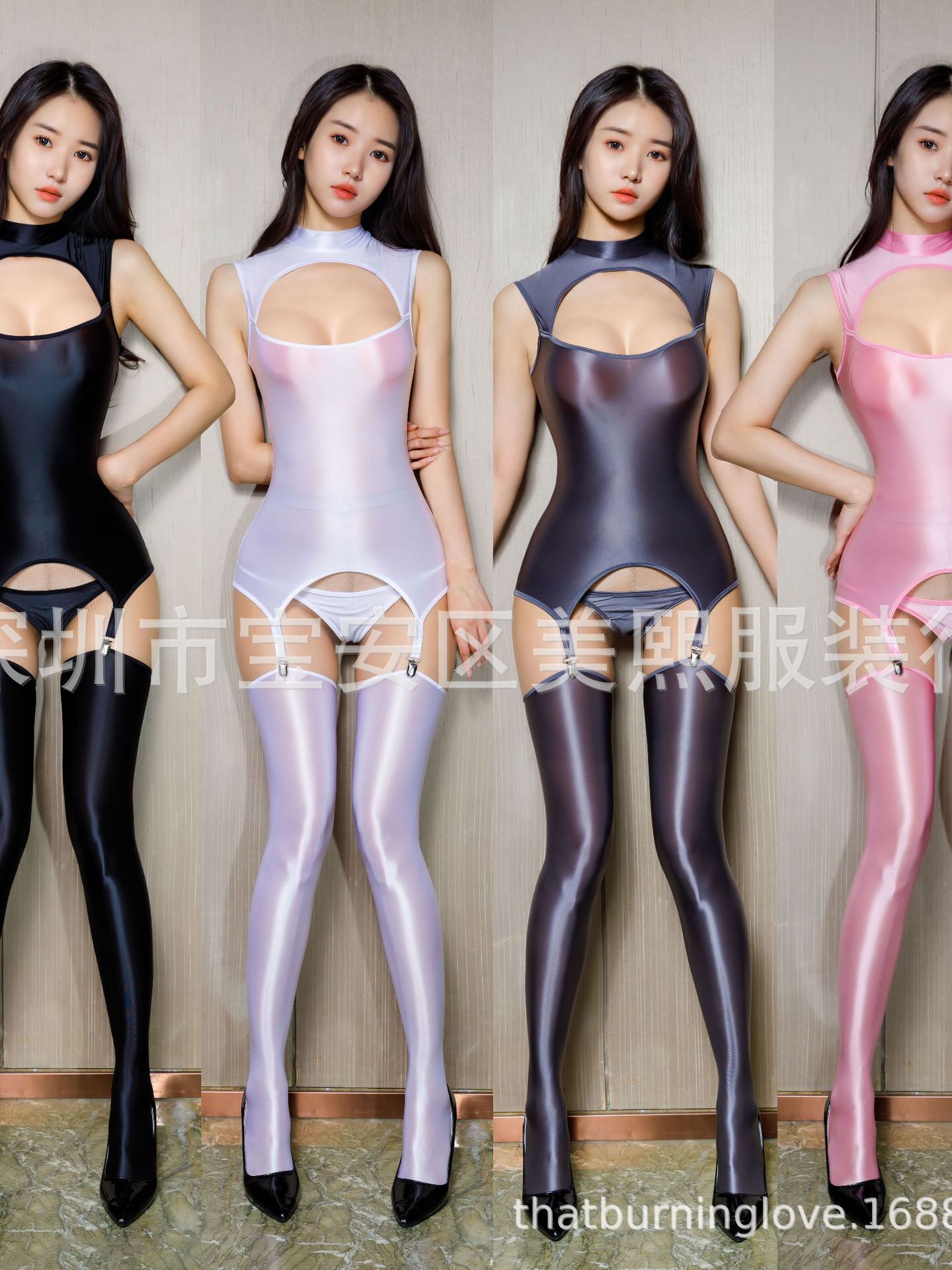 행잉 넥 할로우 아웃 하이 스트릿 샤이니 오일, 고탄성 - Women Formal Wear Trousers 리뷰 및 가격