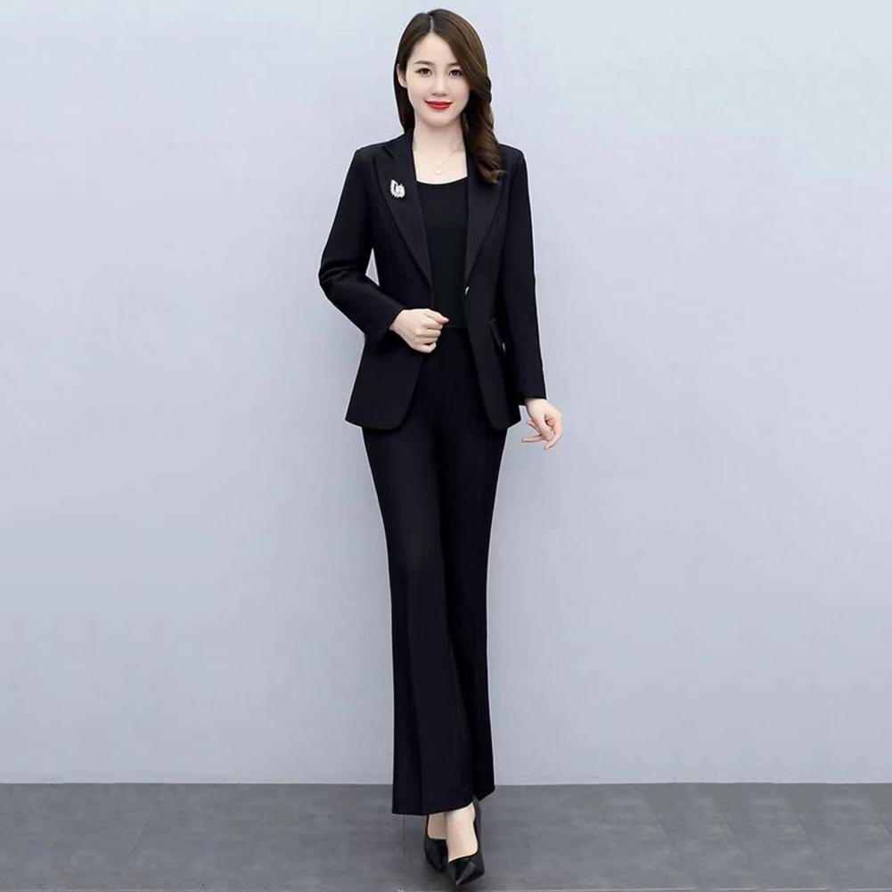 2피스/세트 여성 정장 코트 팬츠 세트 턴다운 칼라 긴 - Women Formal Wear Trousers 리뷰 및 가격