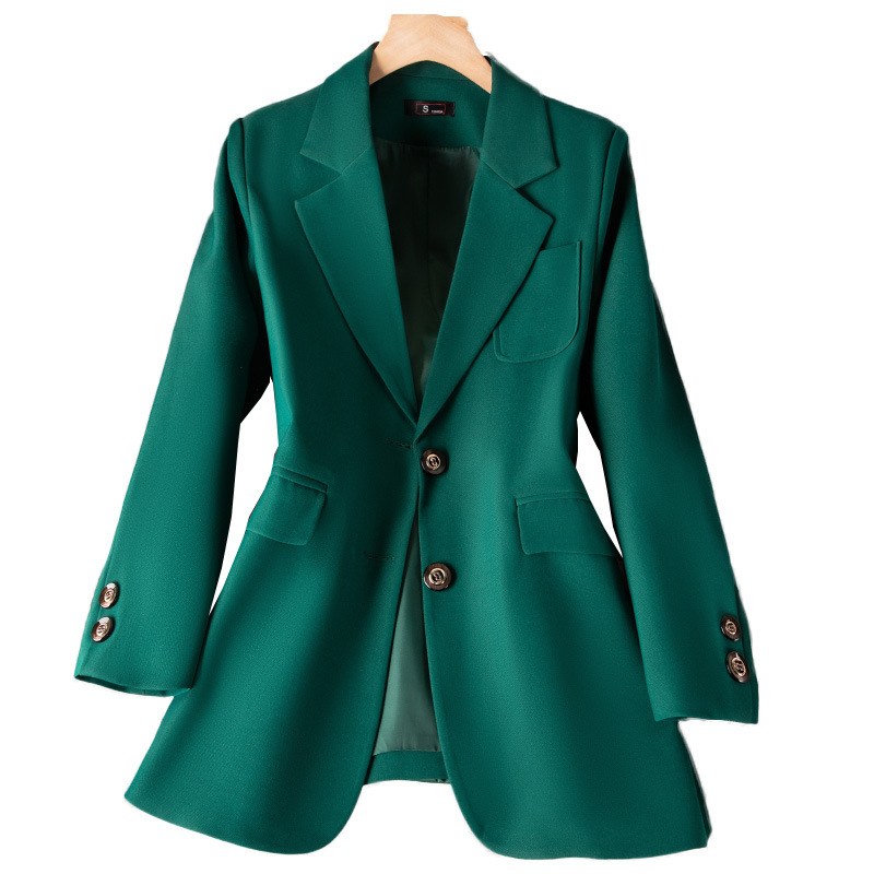 여성용 정장 블레이저 코트, 긴 소매 싱글 브레스트 재 - Women'S Green Formal Wear 리뷰 및 가격